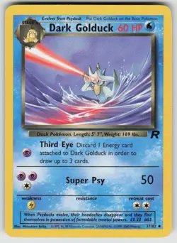 Dark Golduck 37/82 Uncommon Team Rocket Pokemon Unlimited Moderately Played - Image 1