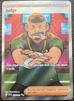Judge 228/091 Pokemon TCG Scarlet & Violet Paldean Fates Full Art MINT NM - Image 1