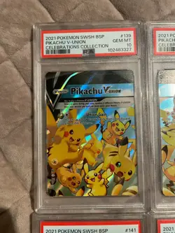 SEQUENTIAL PSA 10 Pikachu 2021 Pokemon Celebrations SWSH V-Union Set - Image 2