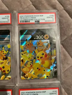 SEQUENTIAL PSA 10 Pikachu 2021 Pokemon Celebrations SWSH V-Union Set - Image 3