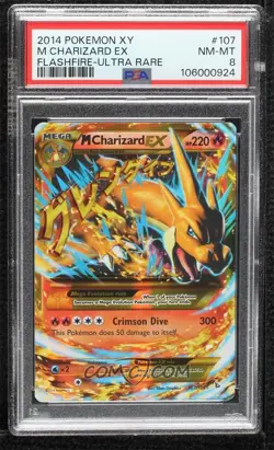 2014 Pokemon XY M Charizard EX Flashfire - Ultra Rare #107 PSA 8 - Image 1