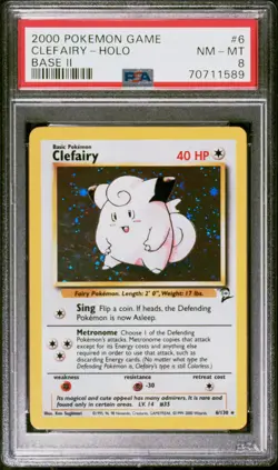 Clefairy – Base Set 2 Holo #6 PSA 8 NM-MT (2000 Pokemon WOTC) - Image 1