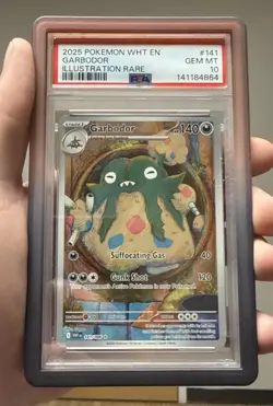 Pokemon 2025 Garbodor 141/086 Illustration Rare White Flare GEM MINT PSA 10 - Image 1