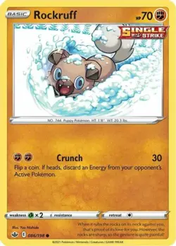 Rockruff - 086/198 - Common NM, English Pokemon Chilling Reign - Image 1
