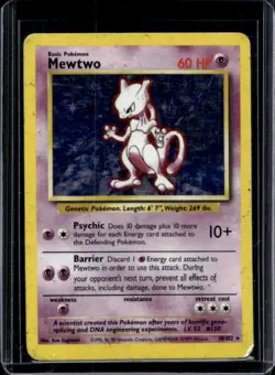 1999 Pokemon Unlimited Mewtwo Rare Holo #10/102 - Image 1