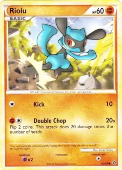 Riolu - 60/95 - Common NM, English Pokemon Unleashed - Image 1