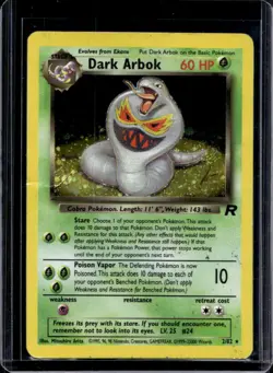 2000 Pokemon Team Rocket Dark Arbok Holo #2/82 - Image 1