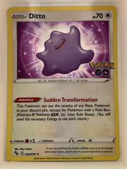 Ditto 053/078 Holo Rare Pokemon GO Pokemon NM - Image 1