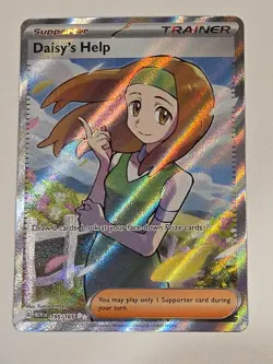 Daisy's Help 195/165 Ultra Rare Scarlet & Violet Pokemon Trainer Full Art Nm - Image 1