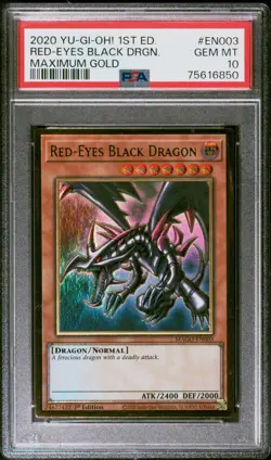 2020 Yu-Gi-Oh! 1st Edition Maximum Gold EN003 Red Eyes Black Dragon PSA 10 6850 - Image 1