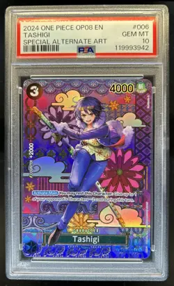 2024 One Piece OP08 EN Tashigi Special Alternate Art #ST06-006 PSA 10 Gem Mint - Image 1