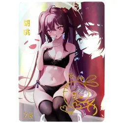 Hu Tao ZR - Genshin Impact - Goddess Story Anime Waifu Trading Card - Image 1