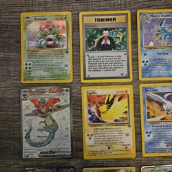 Pokemon 12 Card Lot. Rare Promo Venusaur. Giovanni. Legendary Birds Black Stars. - Image 2