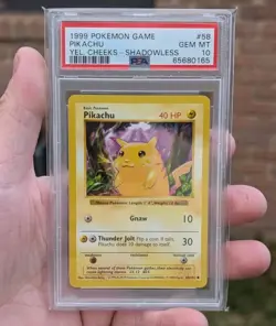 Pokemon Pikachu Base Set Shadowless Yellow Cheeks #58 PSA 10 Gem Mint - Image 1
