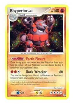 Rhyperior - 12/130 - Holo Rare PL/MP, English Pokemon Diamond and Pearl - Image 1