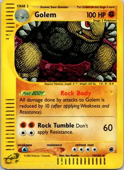 Golem 14/165 Holo Rare Expedition Base Set Pokemon HP - Image 1