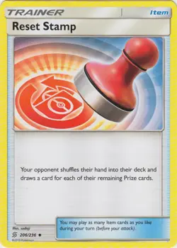 Reset Stamp - 206/236 - Uncommon NM, English Pokemon Unified Minds - Image 1