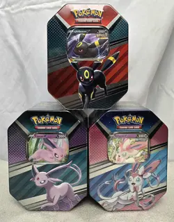 ×3 SET TINS UMBREON SYLVEON ESPEON Pokemon Heros Eevee Honeycomb 2022 SEALED NEW - Image 1