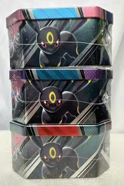 ×3 SET TINS UMBREON SYLVEON ESPEON Pokemon Heros Eevee Honeycomb 2022 SEALED NEW - Image 4