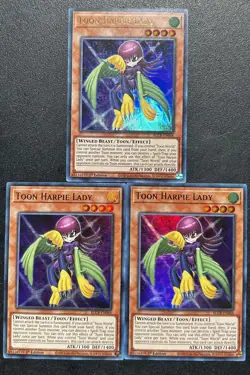 3X Yugioh Toon Harpie Lady BLCR-EN066 Ultra Rare 1st Edition VLP-NM - Image 1