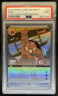 2023 Disney Lorcana Rise of the Floodborn Maui - Demigod Promo #23/P1 PSA 9 - Image 1