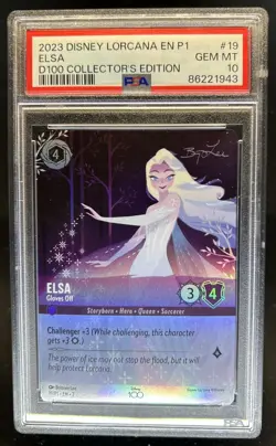 2023 Disney Lorcana Rise of the Floodborn Elsa - Gloves Off Promo #19/P1 PSA 10 - Image 1
