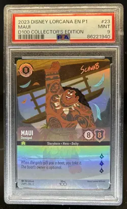 2023 Disney Lorcana Rise of the Floodborn Maui - Demigod Promo #23/P1 PSA 9 - Image 1