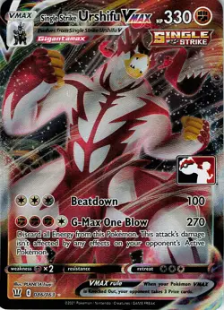 Single Strike Urshifu VMAX Holo Ultra Rare Prize Pack Series Cards 086/163 NM - Image 1