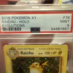2016 Pokemon TCG Raichu Evolutions Holo Card 36/108 PSA 9 Mint Low Pop - Image 3