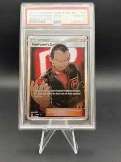 PSA 10 - Giovanni's Exile 67/68 Hidden Fates Full Art Holo Rare Pokemon Card - Image 1