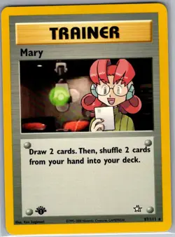 Mary 1st Edition 87/111 Non Holo Neo Genesis - Pokemon Card - NM - Image 1
