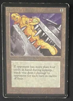Black Vise Magic the Gathering BETA mtg 1993 Rare Artifact HP - Image 1