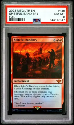 2023 MTG THE LORD OF THE RINGS: TALES OF MIDDLE-EARTH SPITEFUL BANDITRY PSA 8 - Image 1