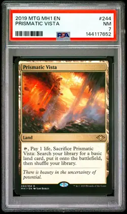 2019 MAGIC THE GATHERING MODERN HORIZONS #244 PRISMATIC VISTA PSA 7 - Image 1