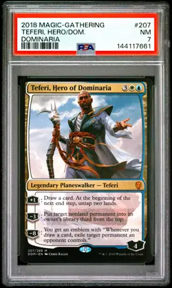 2018 MAGIC THE GATHERING DOMINARIA #207 TEFERI, HERO OF DOMINARIA PSA 7 - Image 1