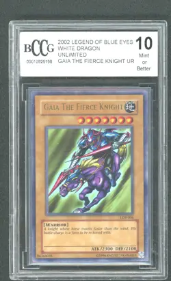 2002 Legend Of Blue Eyes White Dragon Unlimited Gaia The Fierce Knight BCCG 10 - Image 1