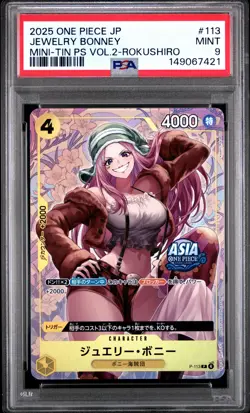 2025 ONE PIECE JAPANESE MINI-TIN PACK SET VOL.2 #113 JEWELRY BONNEY PSA 9 - Image 1