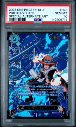2025 ONE PIECE JAPANESE OP13-CARRYING ON HIS WILL #028 PORTGAS D. ACE PSA 10 - Image 1