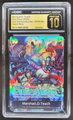 2025 One Piece Marshall D. Teach Super Rare 2nd Anniversary OP09-093 CGC 10 PT - Image 1