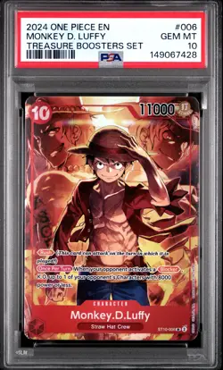2024 ONE PIECE PROMOS TREASURE BOOSTERS SET #006 MONKEY D. LUFFY PSA 10 - Image 1