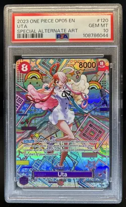 2023 One Piece OP05 EN Uta Special Alternate Art #OP02-120 PSA 10 Gem Mint - Image 1