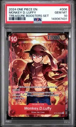 2024 ONE PIECE PROMOS TREASURE BOOSTERS SET #006 MONKEY D. LUFFY PSA 10 - Image 1