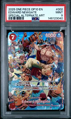 2025 ONE PIECE OP10-ROYAL BLOOD SPECIAL ALTERNATE ART #002 EDWARD NEWGATE PSA 9 - Image 1
