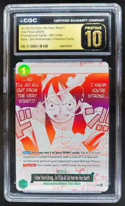2025 ONE PIECE GO ALL OUT FROM THE VERT START RARE OP13-040 CGC 10 PRISTINE PT - Image 1