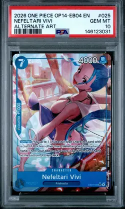 2026 ONE PIECE OP14-EB04-THE AZURE SEA'S SEVEN #025 NEFELTARI VIVI PSA 10 - Image 1