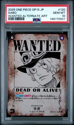 2025 ONE PIECE JAPANESE OP13-CARRYING ON HIS WILL ALT ART SABO PSA 10 - Image 1
