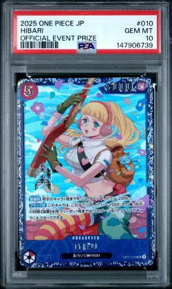 2025 ONE PIECE JAPANESE PROMOS OFFICIAL EVENT PRIZE #010 HIBARI PSA 10 - Image 1