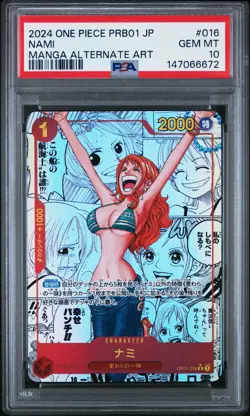 ONE PIECE JAPANESE PRB01-016 MANGA ALT ART ONE PIECE CARD THE BEST- NAMI PSA 10 - Image 1