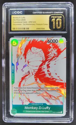 2025 ONE PIECE MONKEY D. LUFFY PROMO OP07-033 CGC 10 PRISTINE PT - Image 1