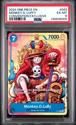 2024 ONE PIECE PROMOS CONVENTION EXCLUSIVE #043 MONKEY D. LUFFY PSA 6 - Image 1